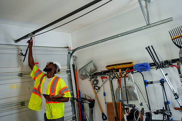 Professional Garage Door Panel Replacement technician working in Madrid, IA